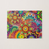 mandala rainbow colors  ジグソーパズル (横)
