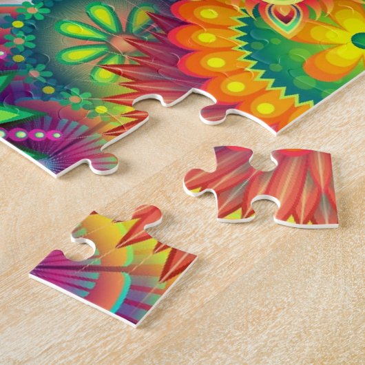 mandala rainbow colors  ジグソーパズル (側面)