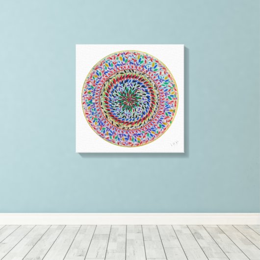 Mandala Serenis キャンバスプリント (インサイチュ (ウッドフロア))