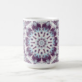 Mandala Spiritual Kaleidoscope Blue Purple White.  コーヒーマグカップ (中央)