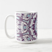 Mandala Spiritual Kaleidoscope Blue Purple White.  コーヒーマグカップ (左)