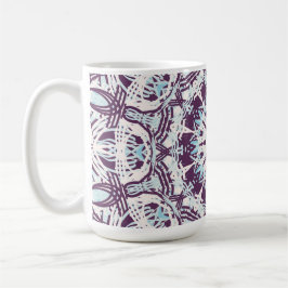 Mandala Spiritual Kaleidoscope Blue Purple White. コーヒーマグカップ