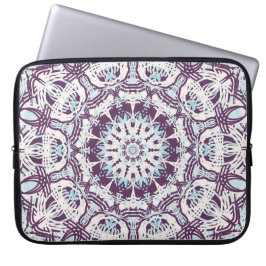 Mandala Spiritual Kaleidoscope Blue Purple White ラップトップスリーブ