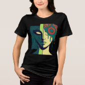 Mandala Split Face Abstract Art  トライブレンドＴシャツ (正面)