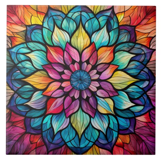 Mandala Stained Glass タイル (正面)