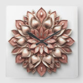 mandala style ornament スクエア壁時計 (正面)