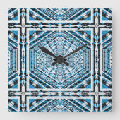 Mandala Tribal Nouveau Wall Clock スクエア壁時計 (正面)