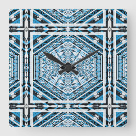Mandala Tribal Nouveau Wall Clock スクエア壁時計