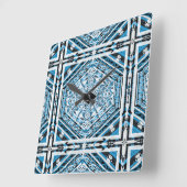Mandala Tribal Nouveau Wall Clock スクエア壁時計 (傾斜)