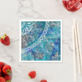 Mandala türkis und blau スタンダードカクテルナプキン (インサイチュ)