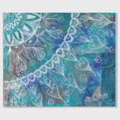 Mandala türkis und blau ラッピングペーパー (フラット)