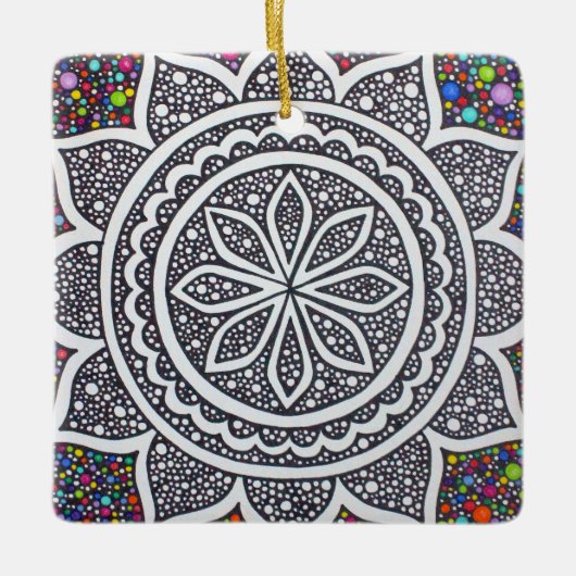 Mandala with Bubbles セラミックオーナメント (正面)