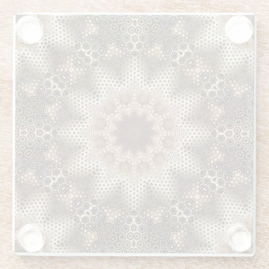 Mandala with Hexagonal Elements ガラスコースター (裏面)