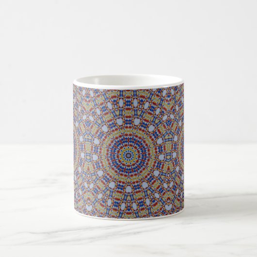Mandala yellow blue coffee mug コーヒーマグカップ (中央)