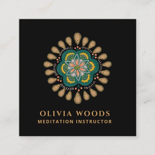 Mandala Yoga Business Card スクエア名刺 (正面)