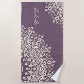 Mandala Yoga Matの名前、パーソナライズ可能、カスタム ビーチタオル (正面)