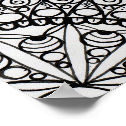 Mandala Zen Pattern Lineart Poster Print ポスター (角)