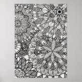 Mandala Zen Pattern Lineart Poster Print ポスター (正面)