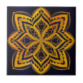 Mandala,zen,sacred geometric ,chakra, gold,elegant タイル (正面)