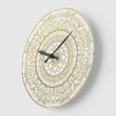 Mandala Zen Wall Clock – Gold & White Spiritual De ラージ壁時計 (傾斜)