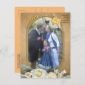 Mandalasの金ゴールドと白い写真の背景 案内ポストカード (正面/裏面)