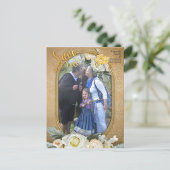 Mandalasの金ゴールドと白い写真の背景 案内ポストカード