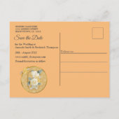 Mandalasの金ゴールド、白いバラの写真フレーム 案内ポストカード (裏面)