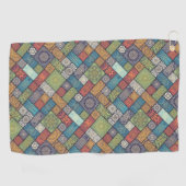 Mandalas四角形の四角形のミュート色パターン ゴルフタオル (横)