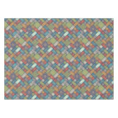 Mandalas四角形の四角形のミュート色パターン テーブルクロス (正面(横))