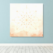 Mandalas Sacred Geometry Wall Art | Modern Boho キャンバスプリント (インサイチュ (ウッドフロア))