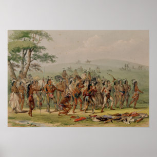 Mandanのアーチェリーのコンテスト、c.1832 ポスター