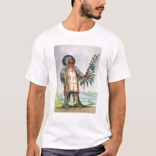 MandanのインディアンHa NaTah Muahのオオカミの責任者 Tシャツ