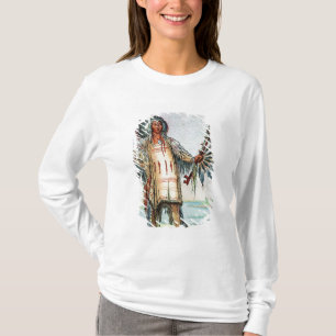 MandanのインディアンHa NaTah Muahのオオカミの責任者 Tシャツ