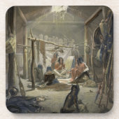 Mandanの責任者、プレート19の小屋のインテリア コースター (正面)