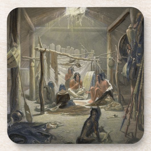 Mandanの責任者、プレート19の小屋のインテリア コースター (正面)