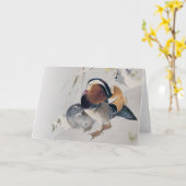 Mandarin Duck Couple, Watanabe Seitei カード (黄色い花)