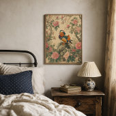 Mandarin Duck Peony Chinoiserie Poster ポスター