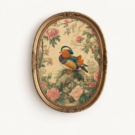 Mandarin Duck Peony Chinoiserie Poster ポスター