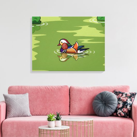Mandarin Duck up close canvas print キャンバスプリント (インサイチュ (リビング))