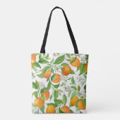 Mandarin Fruit Seamless Tropical Pattern, Colorful トートバッグ (裏面)