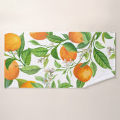 Mandarin Fruit Seamless Tropical Pattern, Colorful バスタオル (バスタオル)
