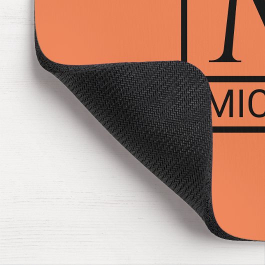 Mandarin Orange Mouse Pad with Initial & Name マウスパッド (コーナー)