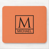Mandarin Orange Mouse Pad with Initial & Name マウスパッド (正面)