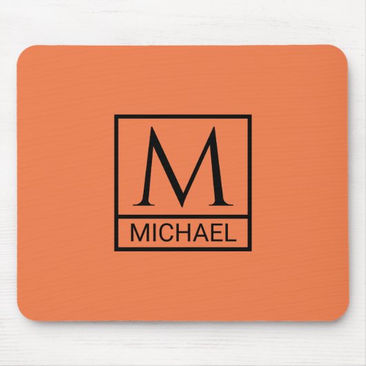 Mandarin Orange Mouse Pad with Initial & Name マウスパッド (正面)