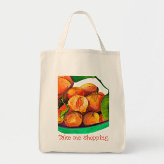 Mandarin orange watercolor fruit art トートバッグ