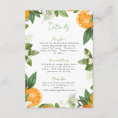 Mandarin Orange Watercolor Wedding Info エンクロージャーカード (正面)