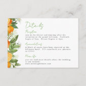 Mandarin Orange Watercolor Wedding Info エンクロージャーカード (正面)