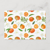 Mandarin Orange Watercolor Wedding Info エンクロージャーカード (裏面)