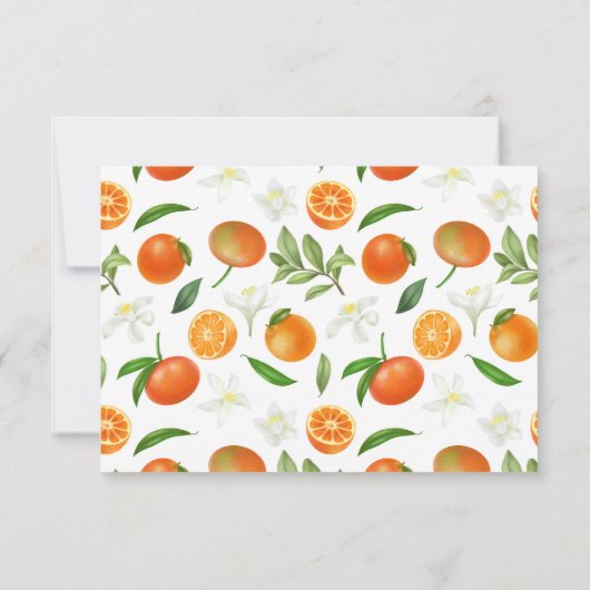 Mandarin Orange Watercolor Wedding RSVP (裏面)