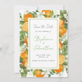 Mandarin Orange Watercolor Wedding  Save the Date セーブザデート (正面)